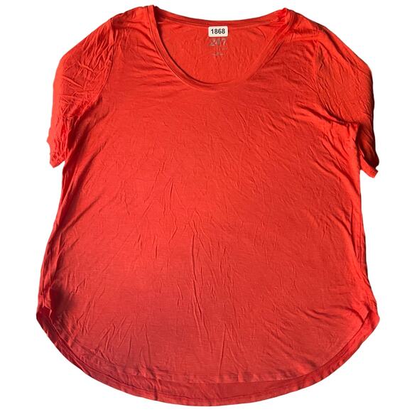 Maurices Women’s Short Sleeve Stretchy T-shirt size L, Solid Orange - Picture 1 of 7